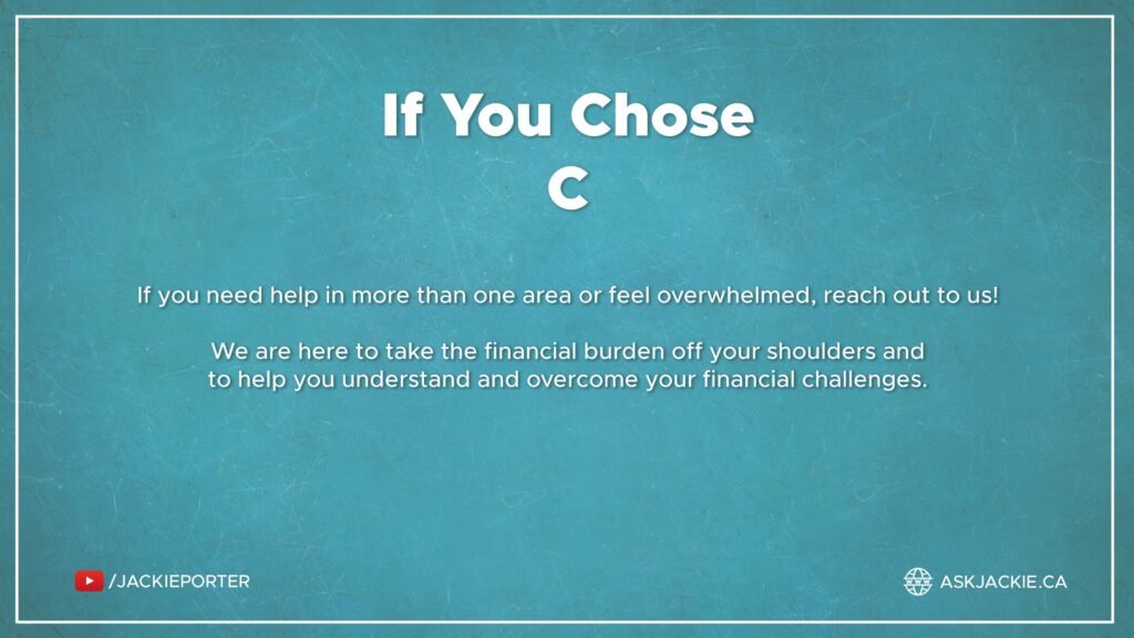 financial IQ quiz option C